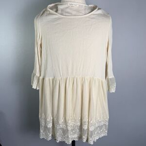 Indigo Soul Ivory Lace Tunic, Long Sleeves, Lined, Soft, Boho, Size Med 2/$25
